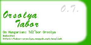 orsolya tabor business card